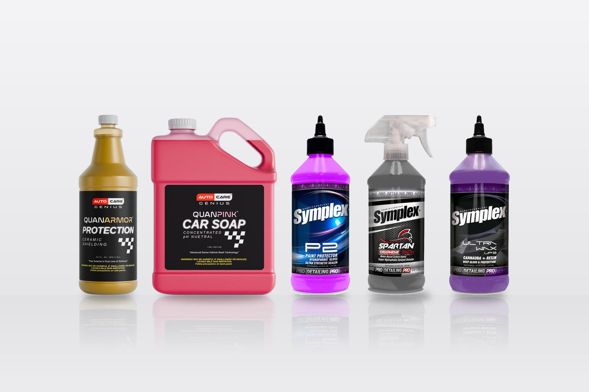 Quan Armor ceramic spray and Quan Pink car soap with Symplex P2 sealant, Symplex Spartan Graphene and Symplex Ultra Wax UP3