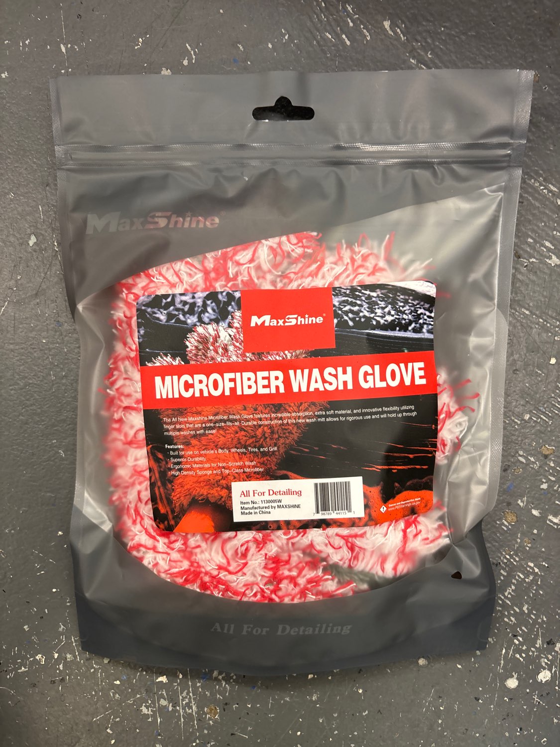 Max Shine Microfiber Wash Glove Red