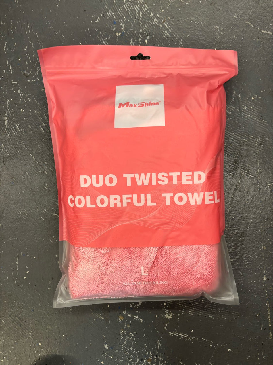 Max Shine Duo Twisted Colorful Towel Pink
