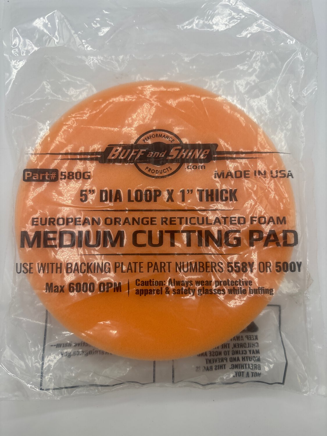 580G 5" Dia Loop X 1" Thick Medium Cutting Pad