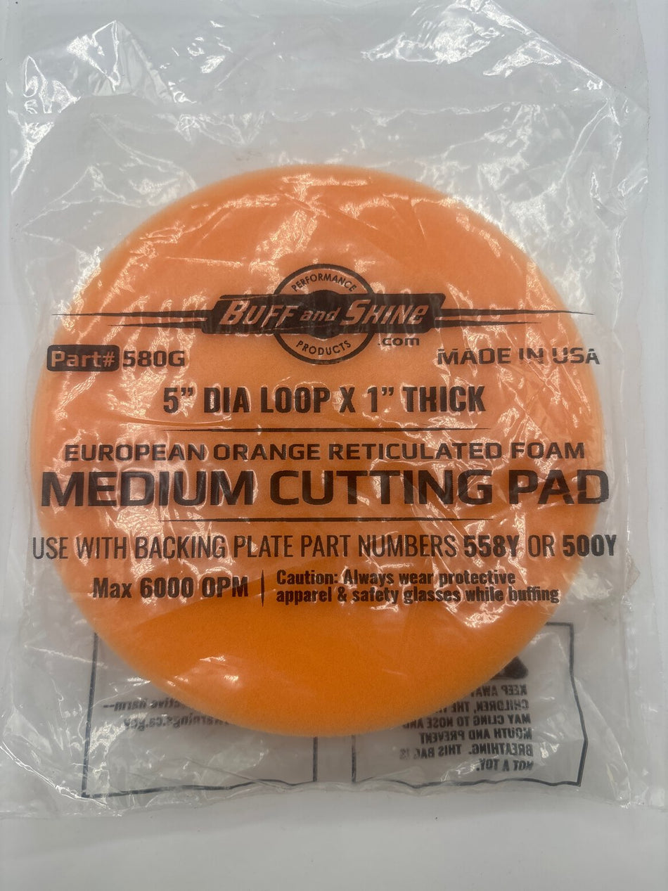 580G 5" Dia Loop X 1" Thick Medium Cutting Pad