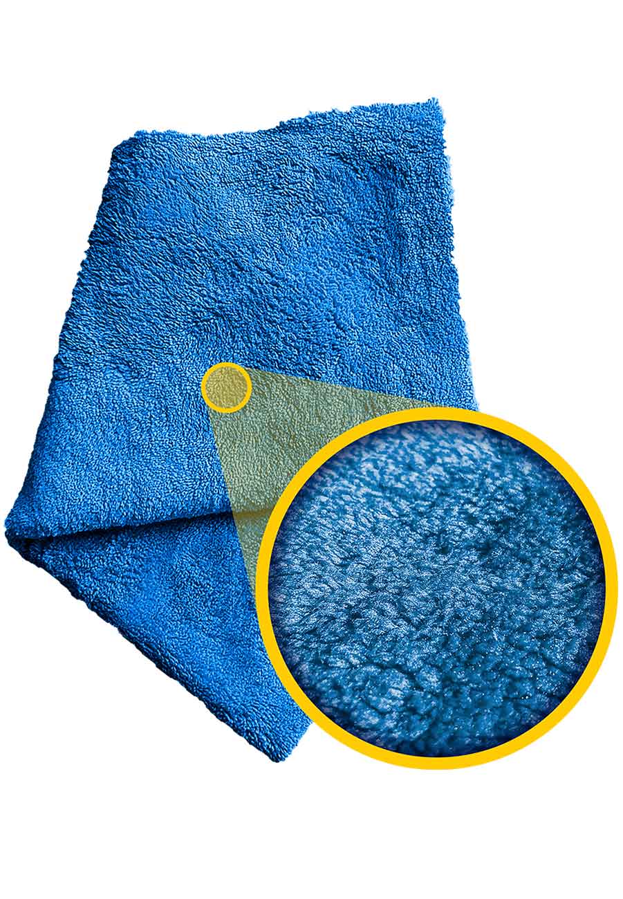 Symplex Edgeless Ultra Plush Blue Microfiber Towel