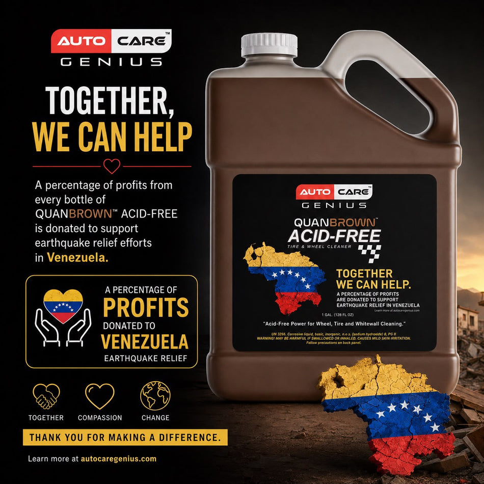 Quan Brown™ Acid-Free Tire & Wheel Cleaner – Venezuela Relief Edition