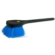Tire Brush Long Straight Handle Stiff Bristle 18 Inch Blue