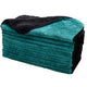 Dual-Faced Deluxe Microfiber Polishing Towel 820 GSM, 16"x16", Black & Green / Black Trim (