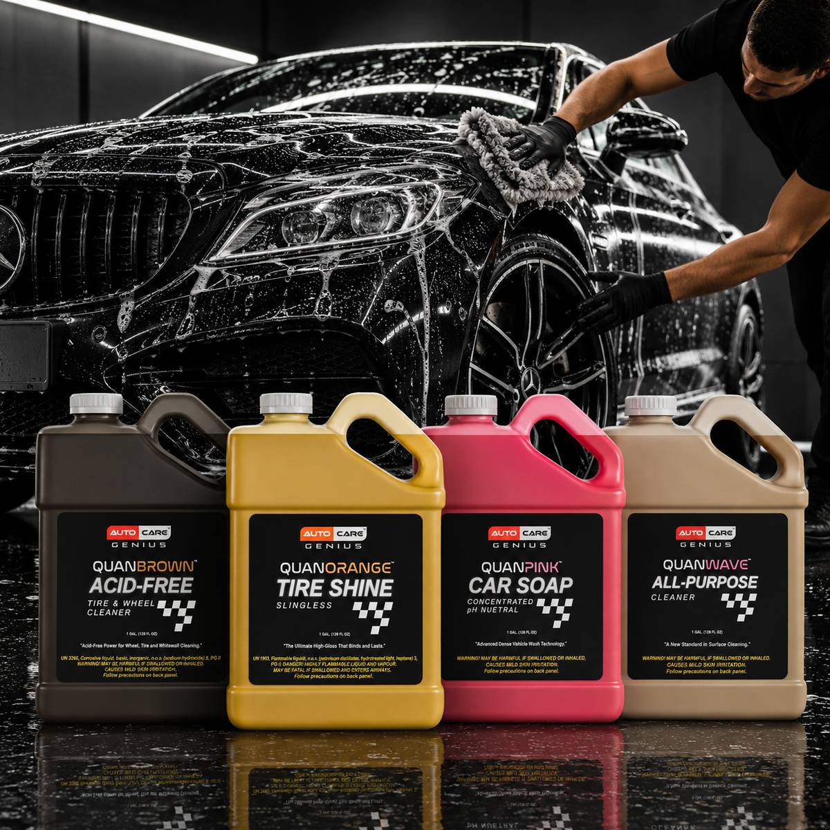 Quan Ultimate Wheel and Wash Kit W/ Quan Orange